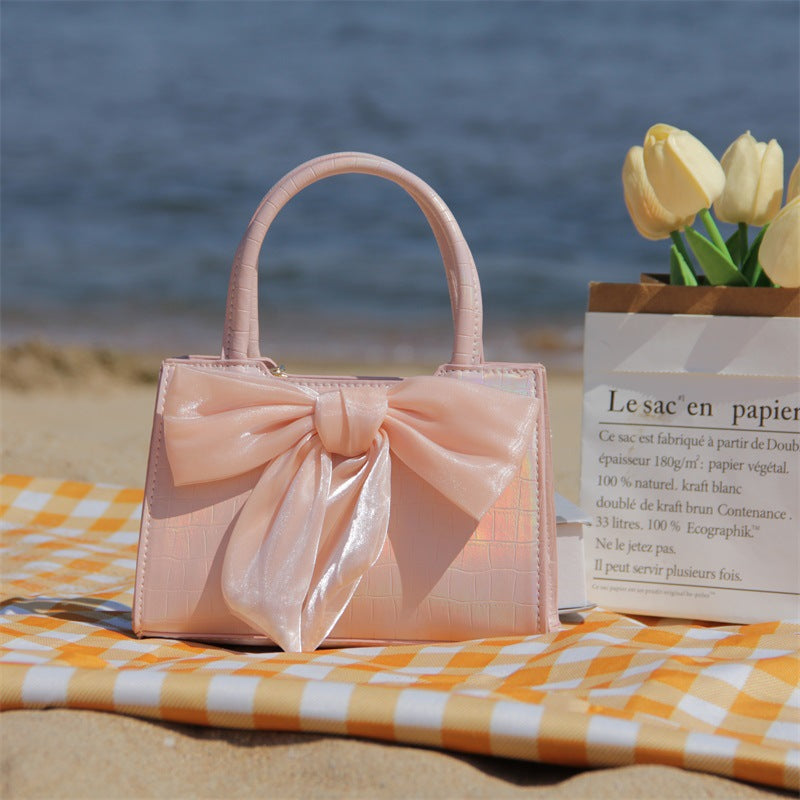 Bowknot Single Shoulder Crossbody Small Square Bag