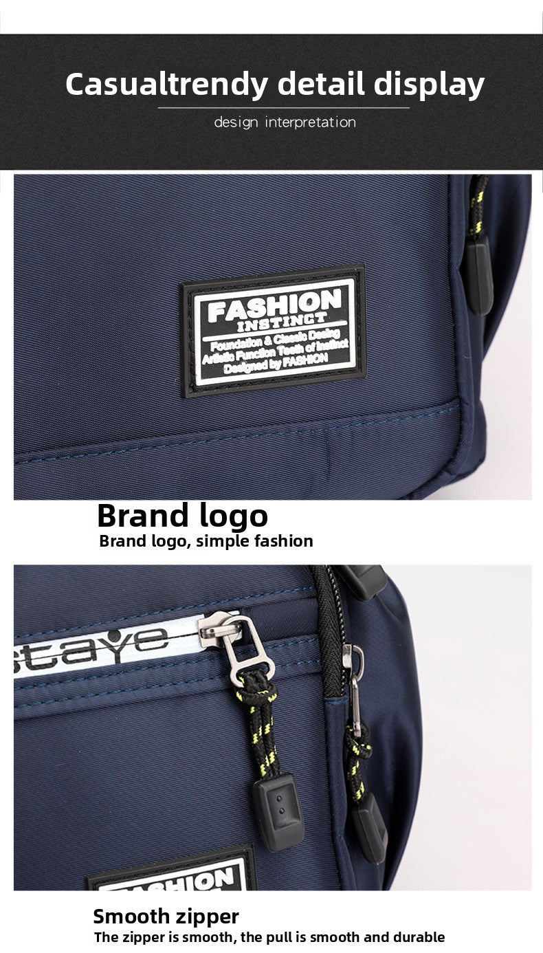 Oxford Cloth Men's Bag Trendy Single Shoulder Casual Bag Waterproof Lightweight Travel Bag Multi-layer Storage Crossbody Bag Wholesale