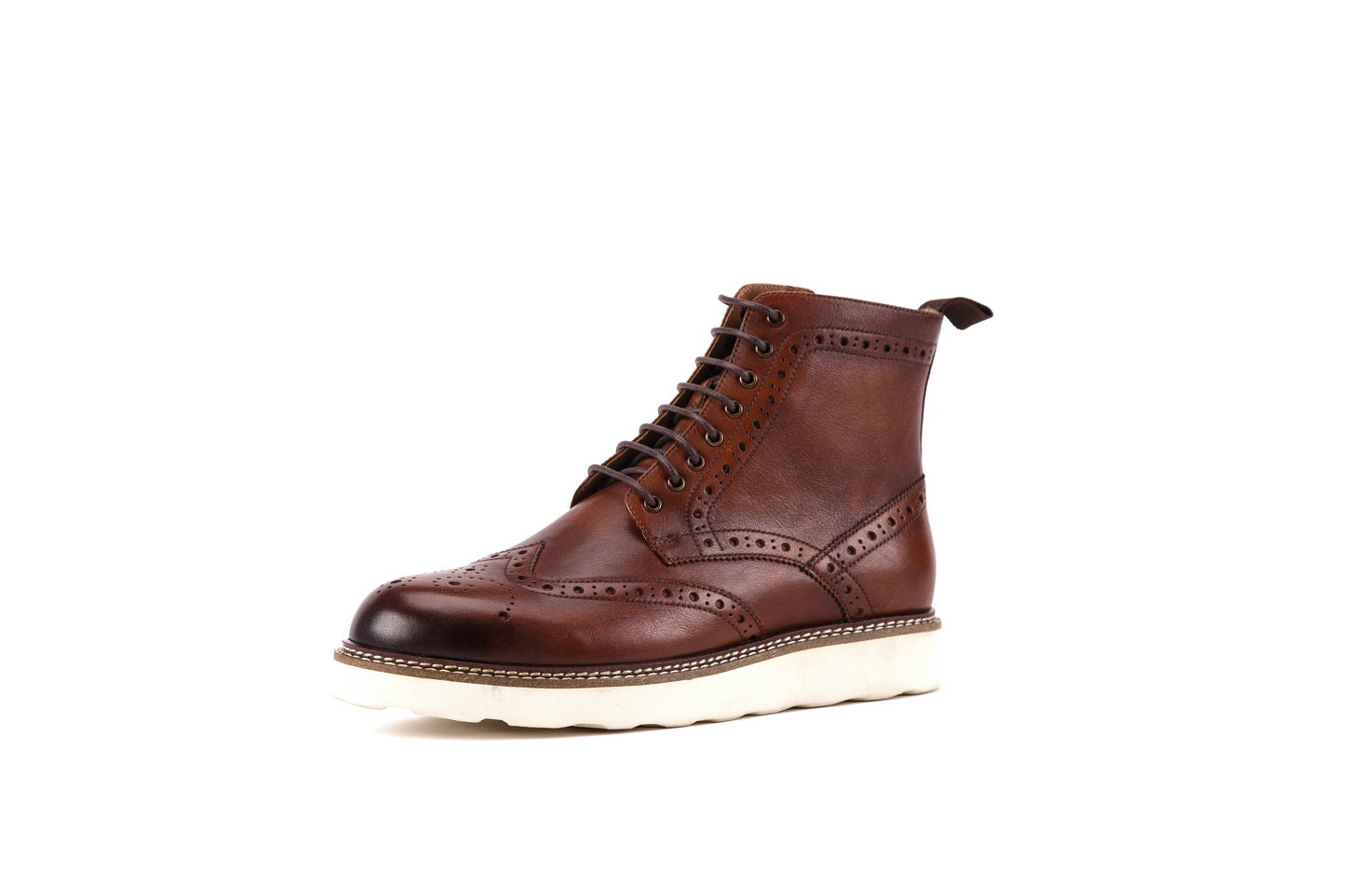 Handmade high-top vintage leather boots for men