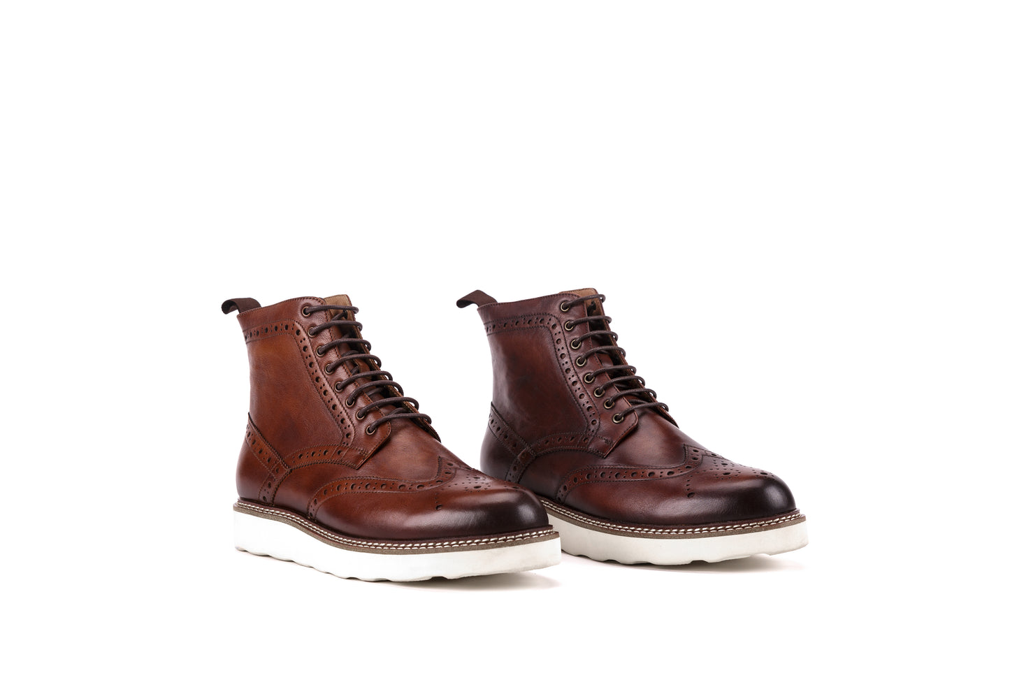 Handmade high-top vintage leather boots for men
