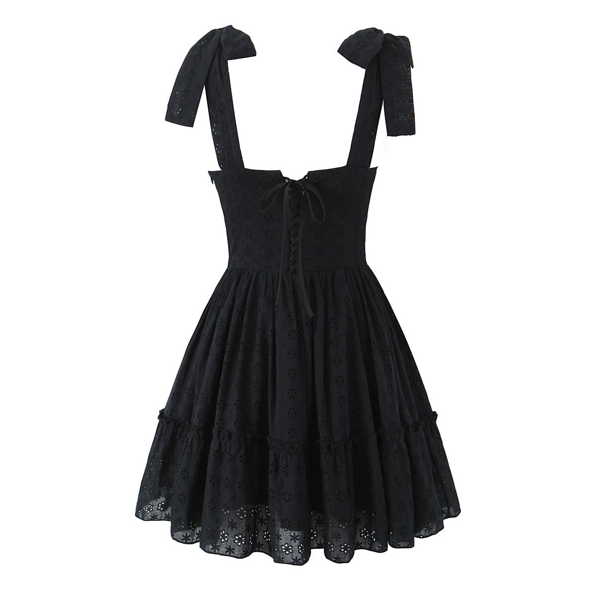 Strappy Waist-Cinching Slimming Bow Tie Strap Dress