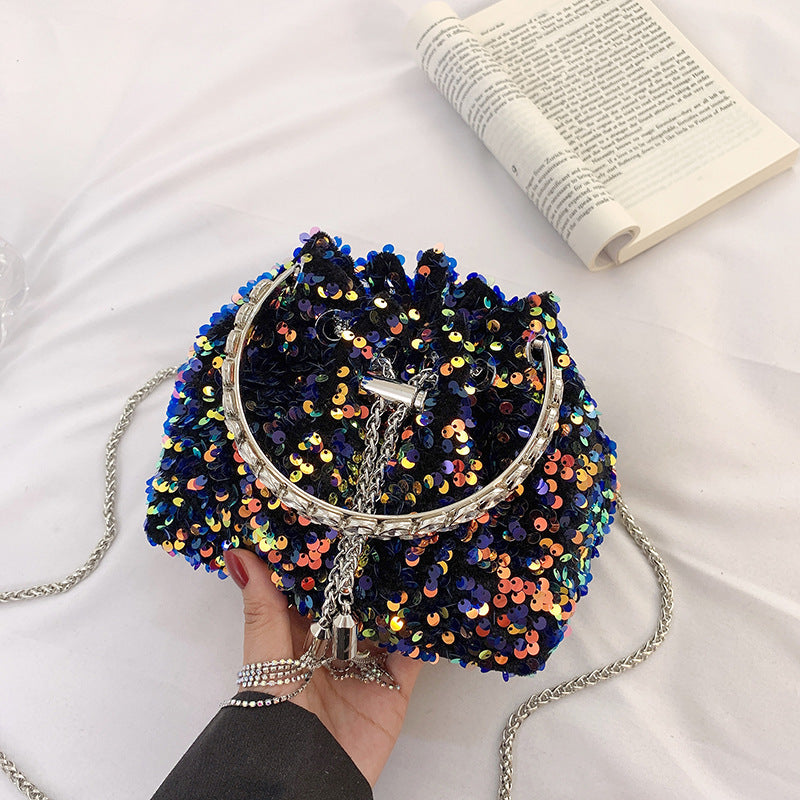 Sequin Bucket Bag Handbag All-Match Messenger Bag