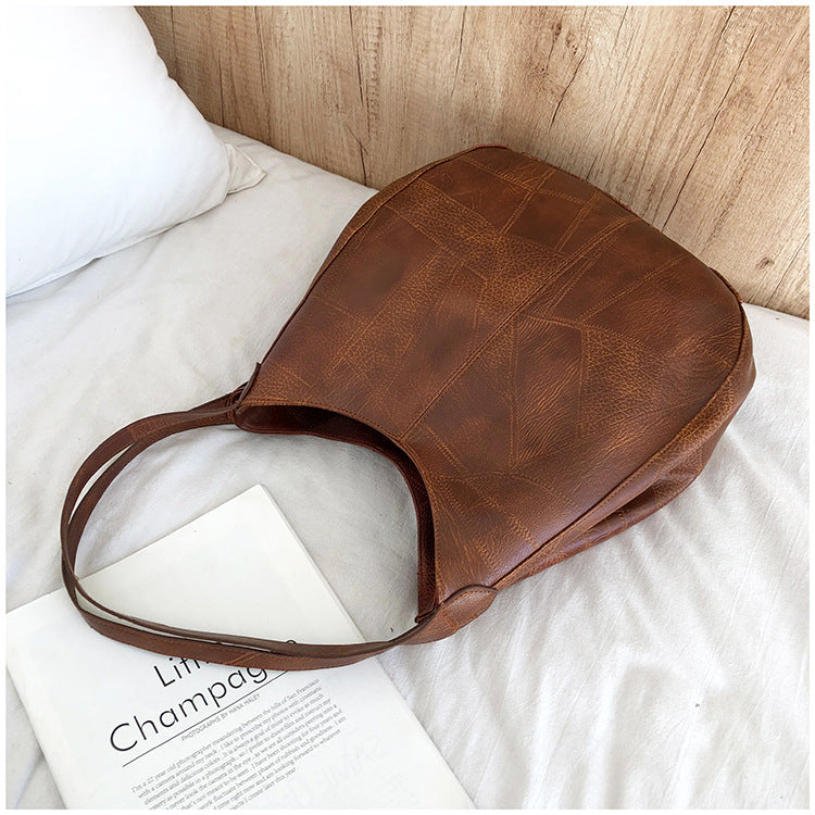 Tote Bag Artistic Simple Shoulder Handbag Multi-Compartment Leisure Women's Cross-Body Bag