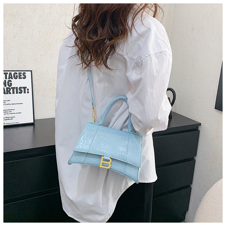 Hourglass Bag Crocodile Pattern Baguette Small Square