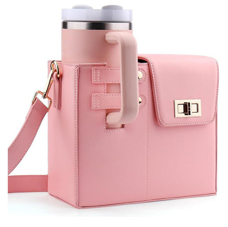 Outdoor Portable Drink Bottle Water Cup Bag New Original Design Pink Commuter Crossbody Bag