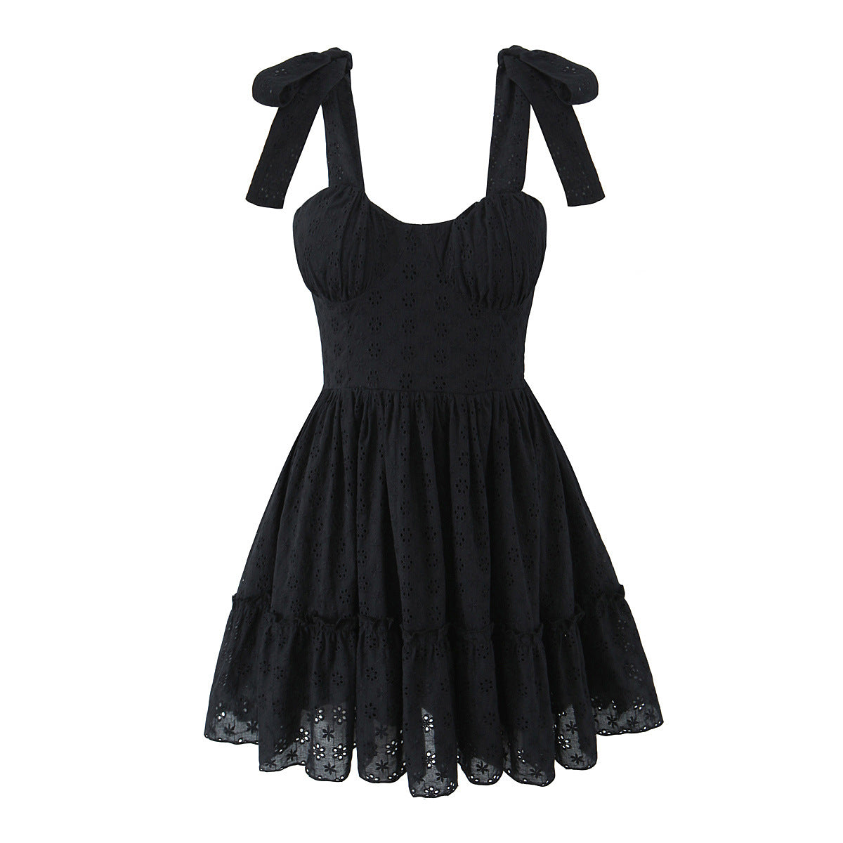 Strappy Waist-Cinching Slimming Bow Tie Strap Dress