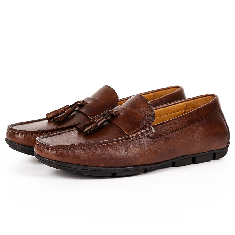 Leather men's shoes Rubber wear-resistant handmade leather shoes