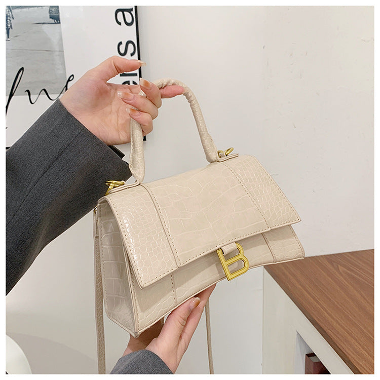 Hourglass Bag Crocodile Pattern Baguette Small Square