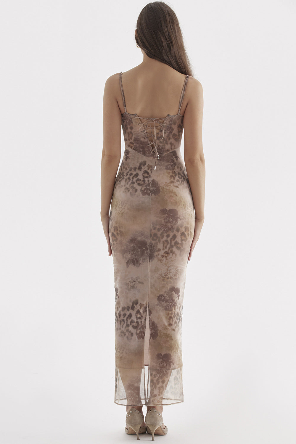Sexy Print Hip Spaghetti Straps Dress