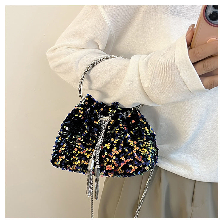Sequin Bucket Bag Handbag All-Match Messenger Bag