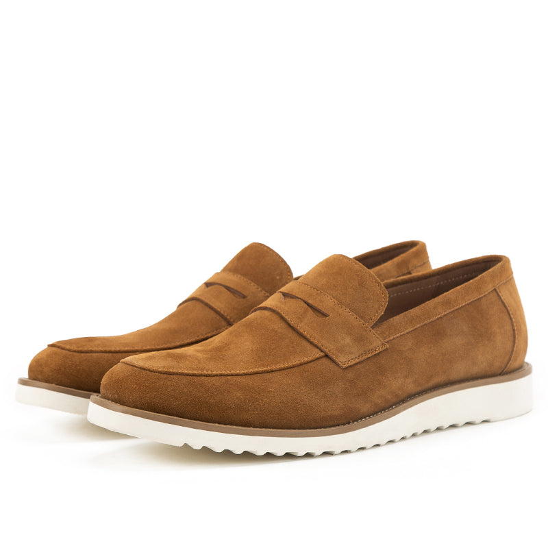 Cowhide comfortable heave-soled handmade leather shoes