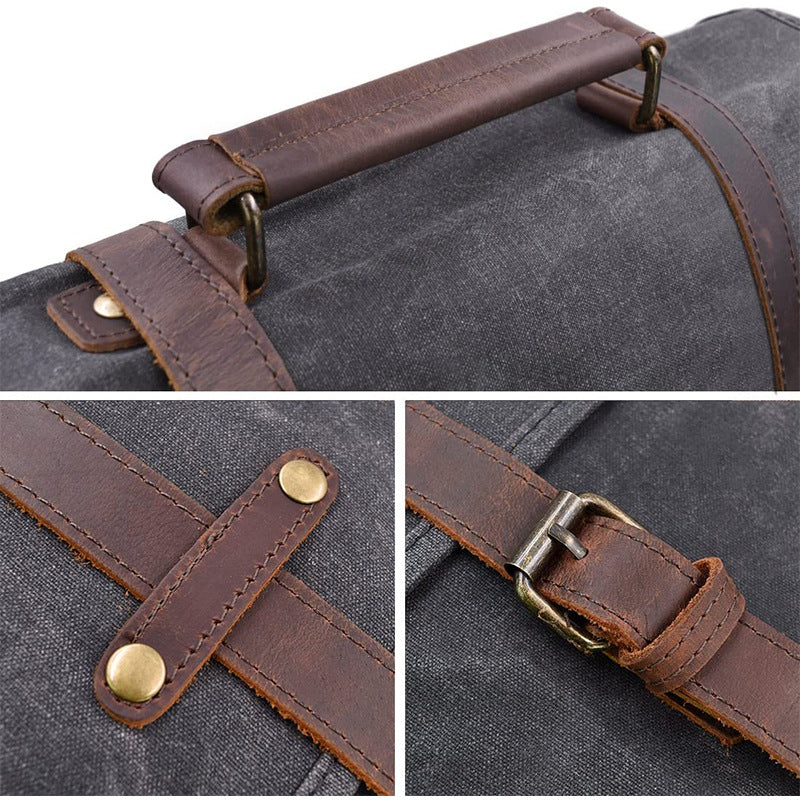 Waterproof and Wear-resistant Business Canvas Laptop Notebook Handheld Shoulder Computer Bag