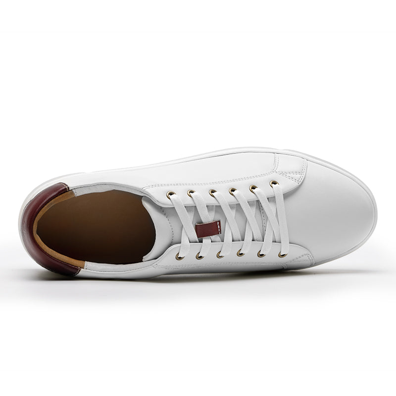 Retro casual white leather sneakers