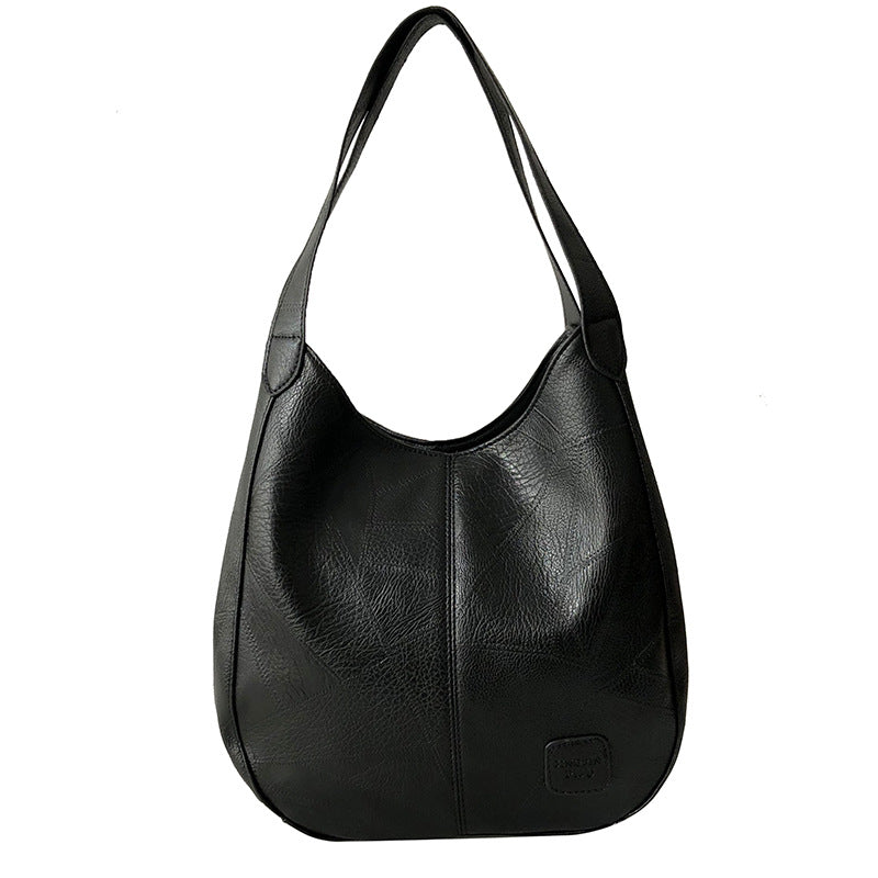 Tote Bag Artistic Simple Shoulder Handbag Multi-Compartment Leisure Women's Cross-Body Bag