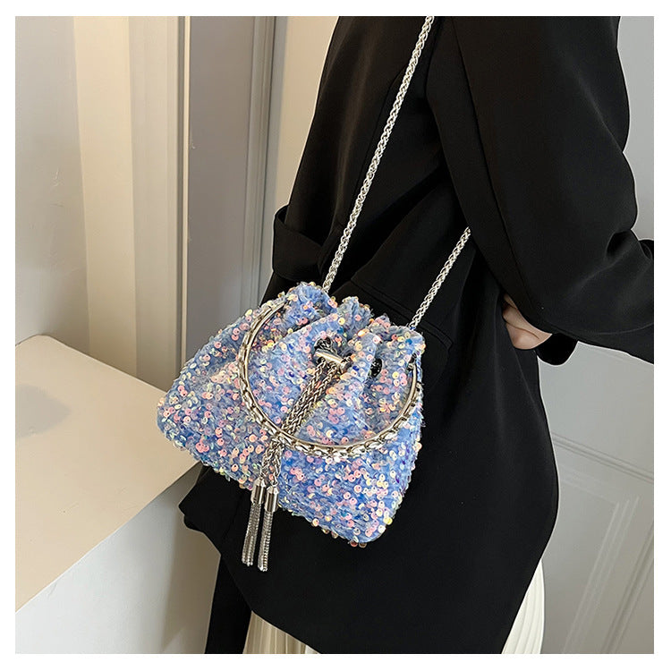 Sequin Bucket Bag Handbag All-Match Messenger Bag