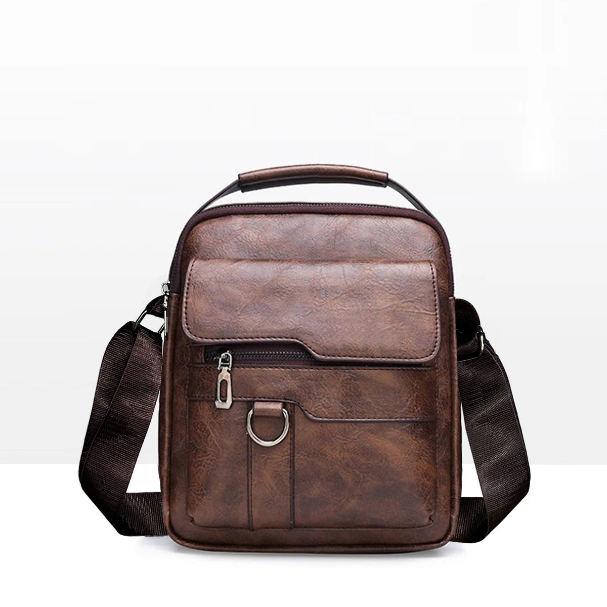 Single Shoulder Crossbody Handbag Fashion Men's Soft Bag Vertical Small Backpack Multifunctional Retro Crossbody Bag