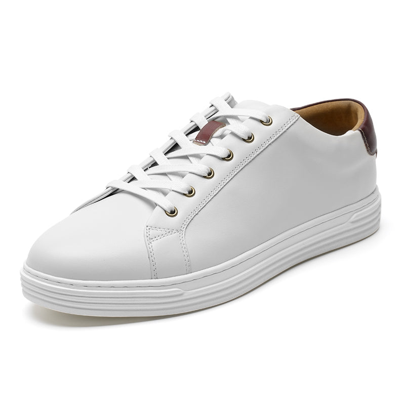 Retro casual white leather sneakers