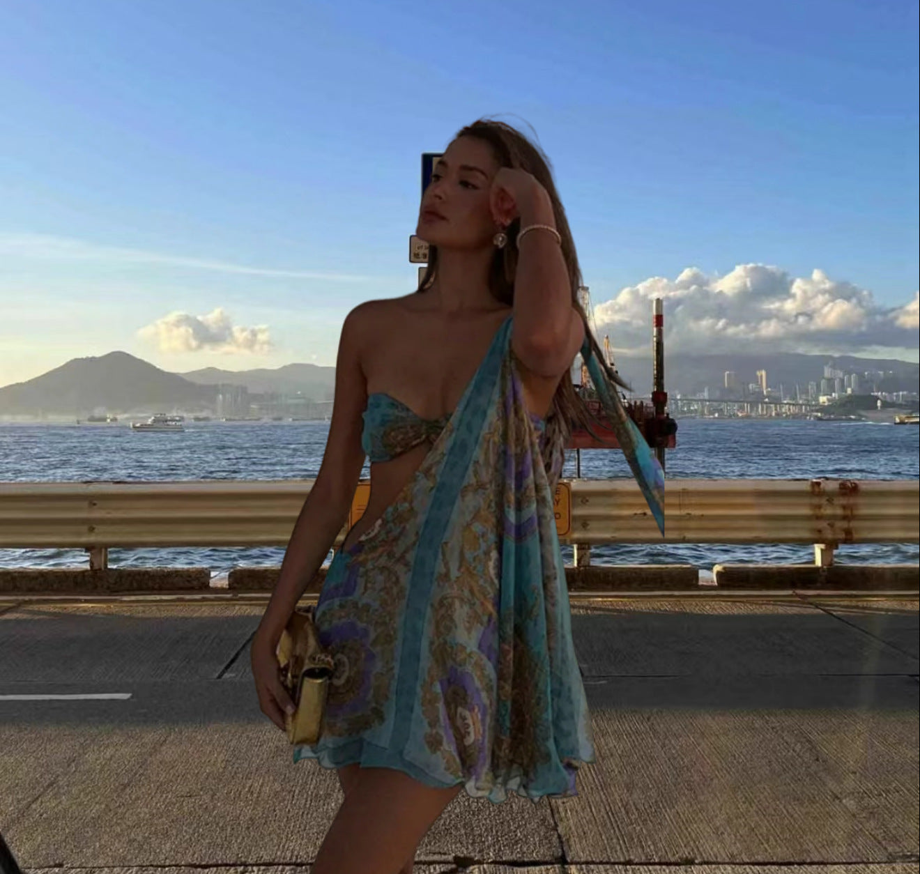 Sexy Hot Girl Shoulder Party Evening Dress Dress