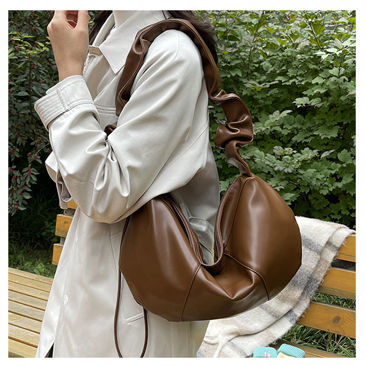 Large Capacity Crossbody Bag Fashionable Shoulder Dumpling Bag