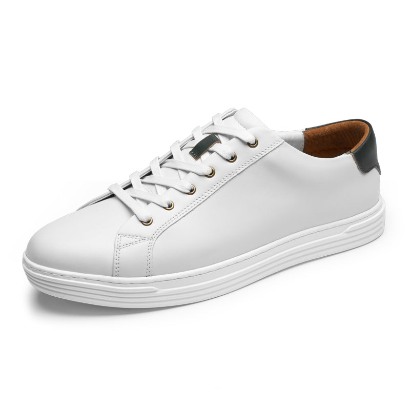 Retro casual white leather sneakers