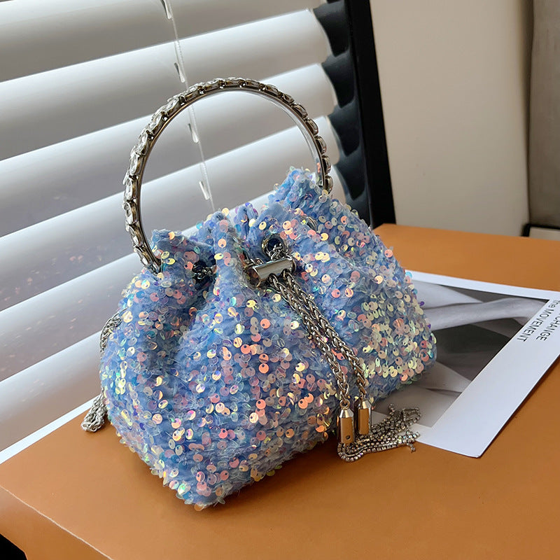 Sequin Bucket Bag Handbag All-Match Messenger Bag