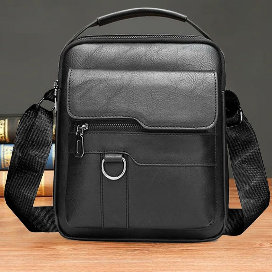 Single Shoulder Crossbody Handbag Fashion Men's Soft Bag Vertical Small Backpack Multifunctional Retro Crossbody Bag