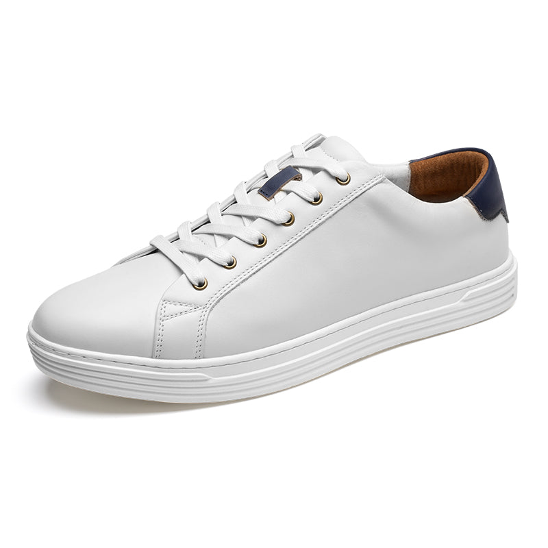 Retro casual white leather sneakers