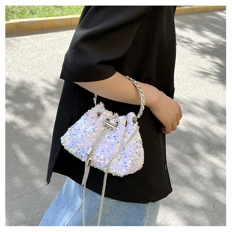 Sequin Bucket Bag Handbag All-Match Messenger Bag