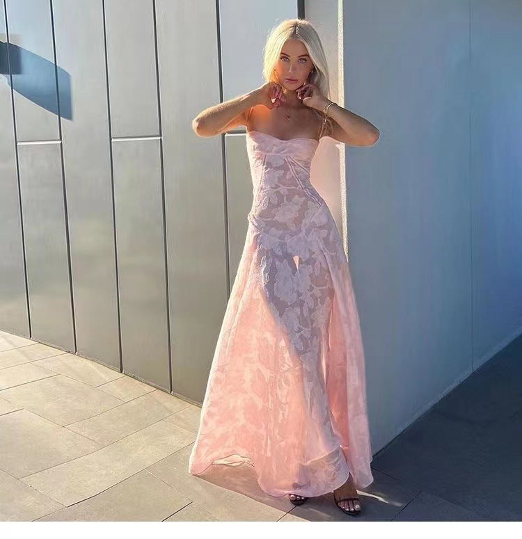 Sexy Beach Vacation Slim Fit Spaghetti Strap Floral Dress
