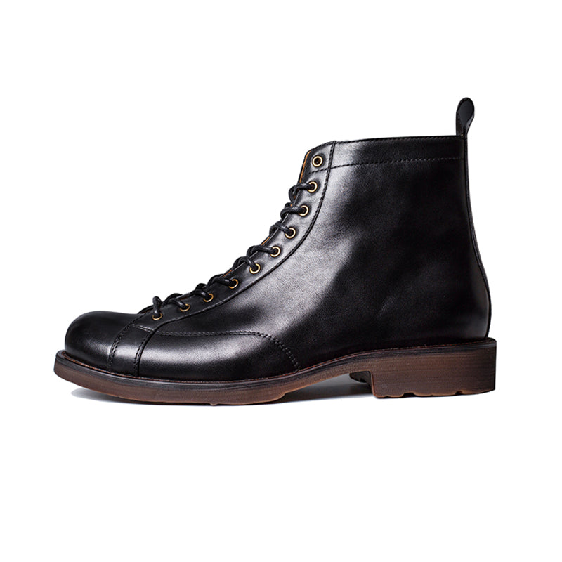 Casual men's shoes cowhide round toe leather boots