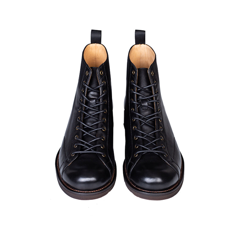 Casual men's shoes cowhide round toe leather boots