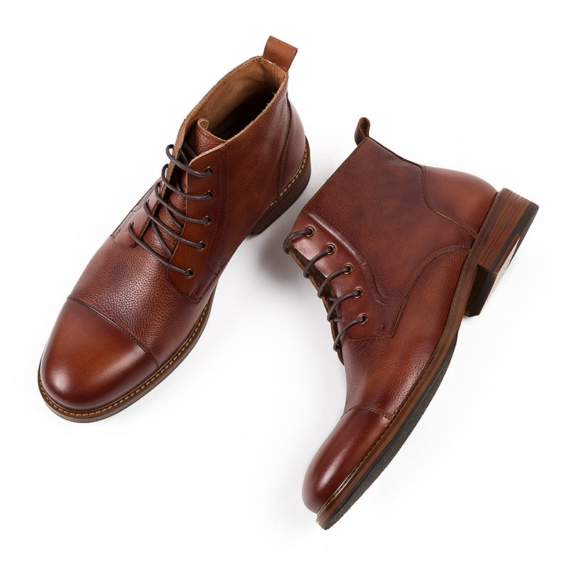 Handmade leather shoes men's high-top Doc Martens
