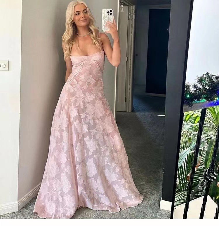 Sexy Beach Vacation Slim Fit Spaghetti Strap Floral Dress
