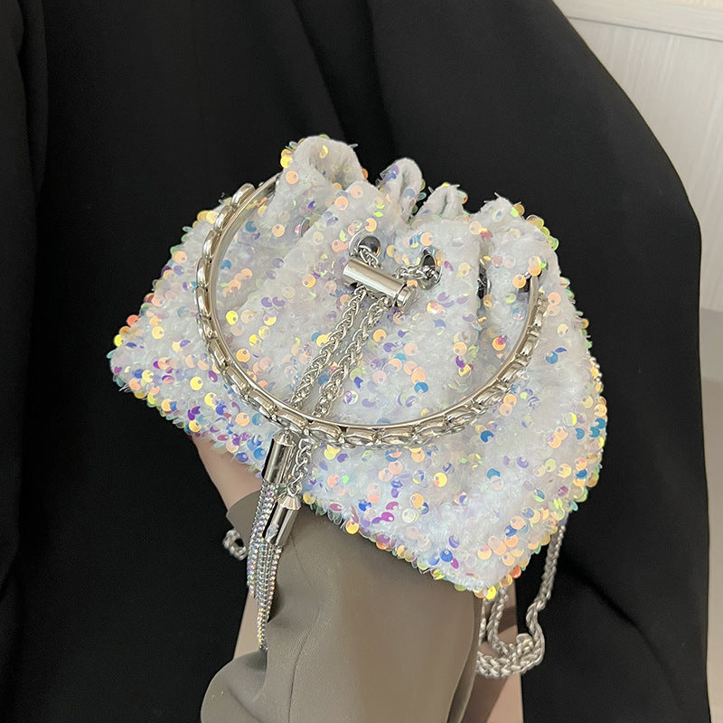 Sequin Bucket Bag Handbag All-Match Messenger Bag