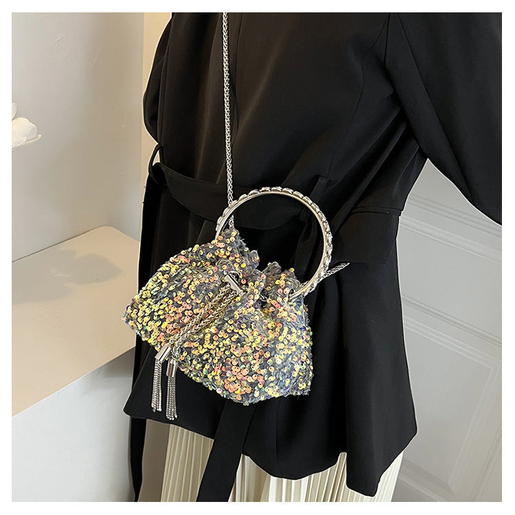 Sequin Bucket Bag Handbag All-Match Messenger Bag