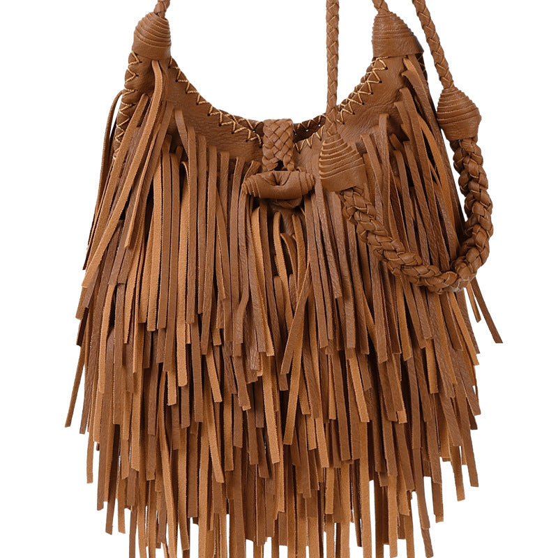 Messenger Bag Vintage Satchel Women's Tassel Bag Fashion Shoulder Bag New Handmade Bag
