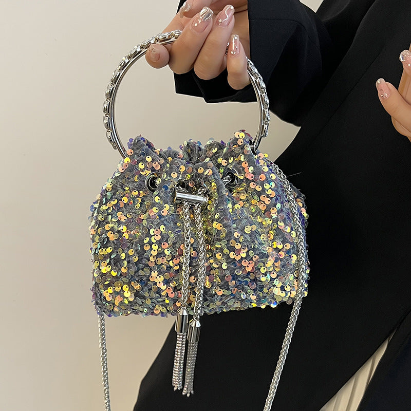 Sequin Bucket Bag Handbag All-Match Messenger Bag