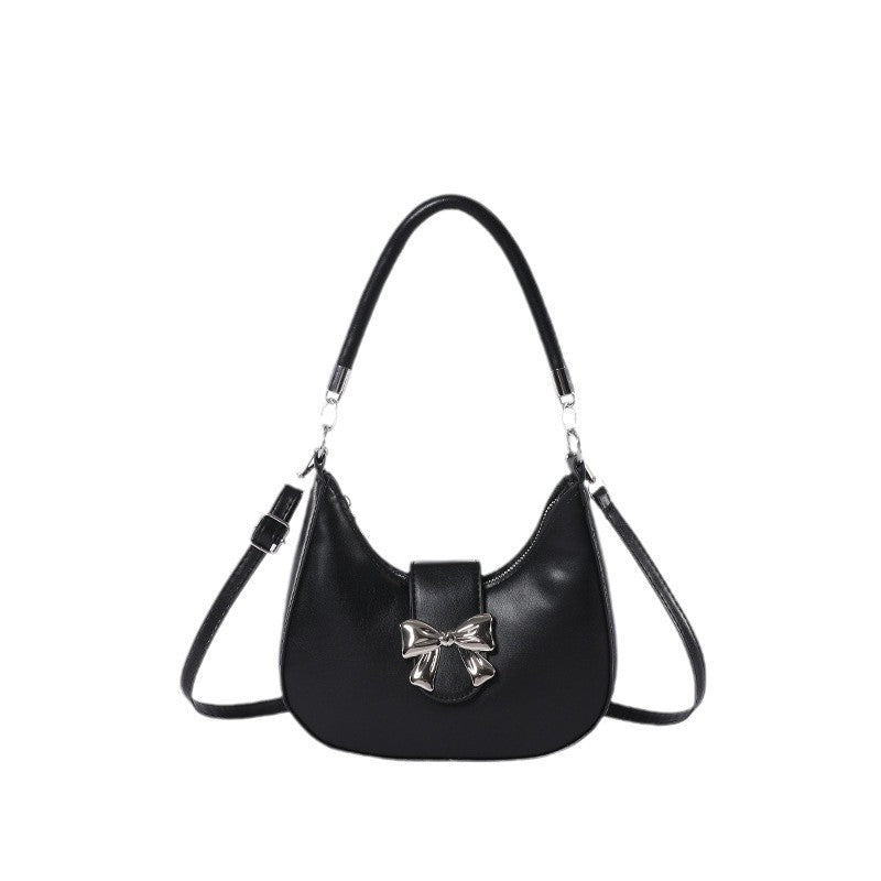 Bowknot Bag Crossbody Versatile Solid Color Underarm Women's Chain Bag