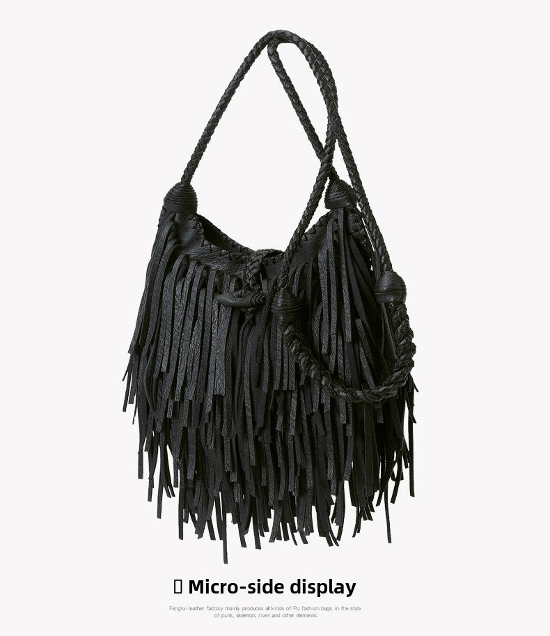 Messenger Bag Vintage Satchel Women's Tassel Bag Fashion Shoulder Bag New Handmade Bag