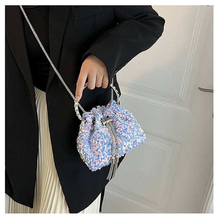Sequin Bucket Bag Handbag All-Match Messenger Bag