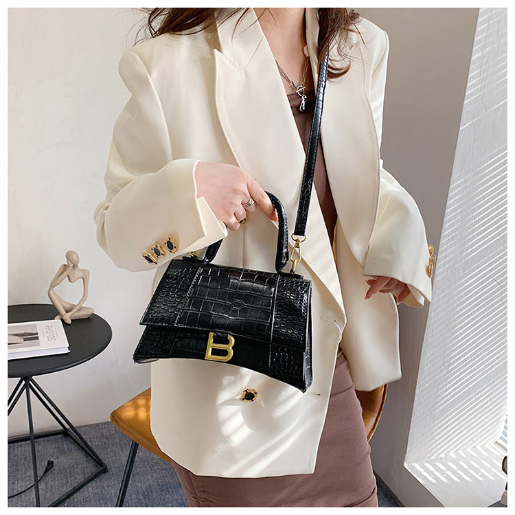 Hourglass Bag Crocodile Pattern Baguette Small Square