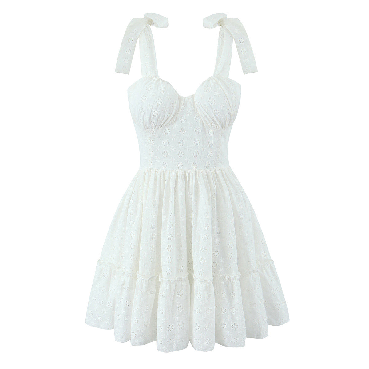 Strappy Waist-Cinching Slimming Bow Tie Strap Dress