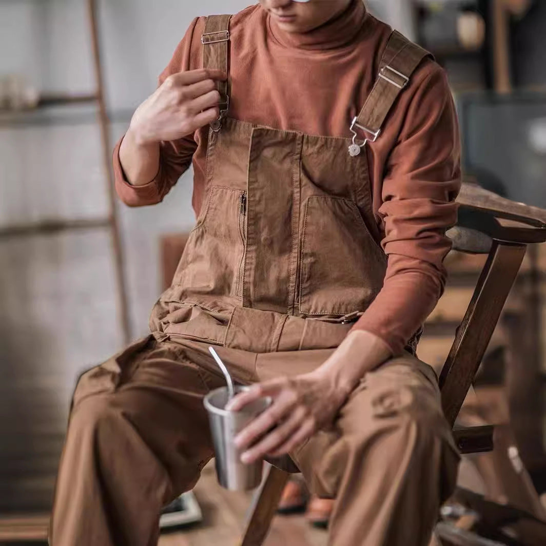 Retro Workwear Suspender Jumpsuit Men's Suspenders