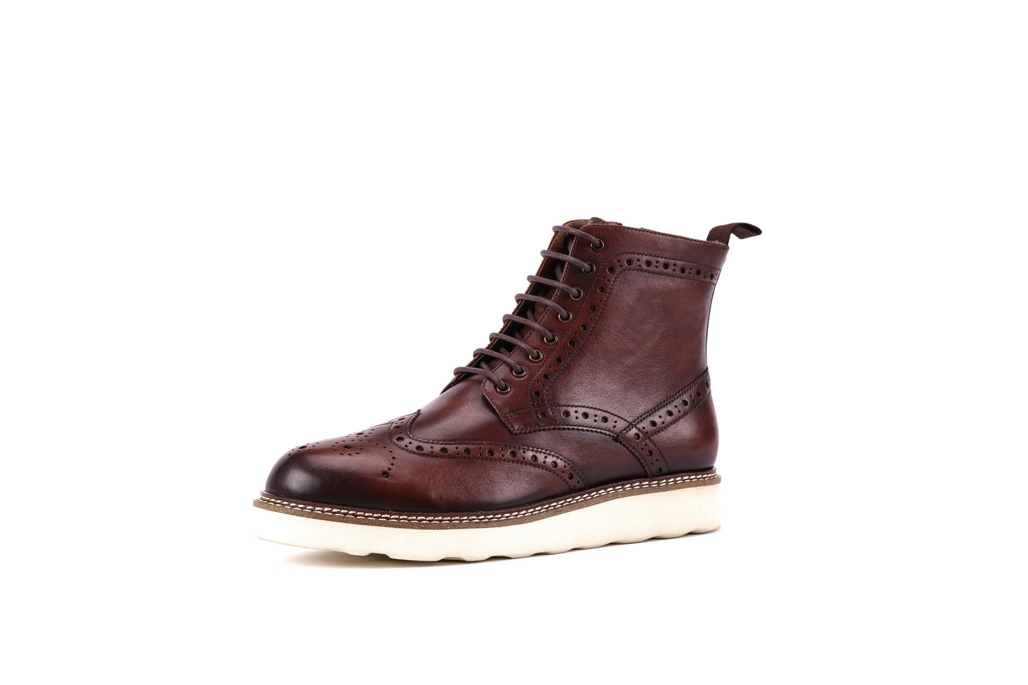 Handmade high-top vintage leather boots for men