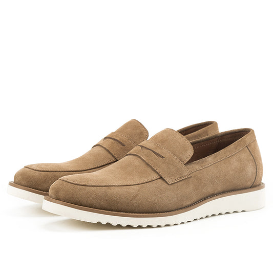 Cowhide comfortable heave-soled handmade leather shoes