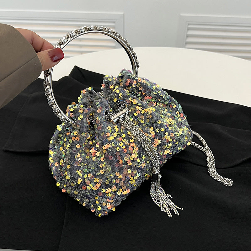 Sequin Bucket Bag Handbag All-Match Messenger Bag