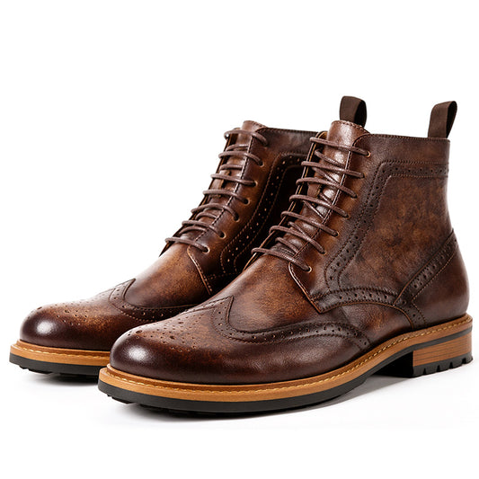 Men's casual handmade leather boots