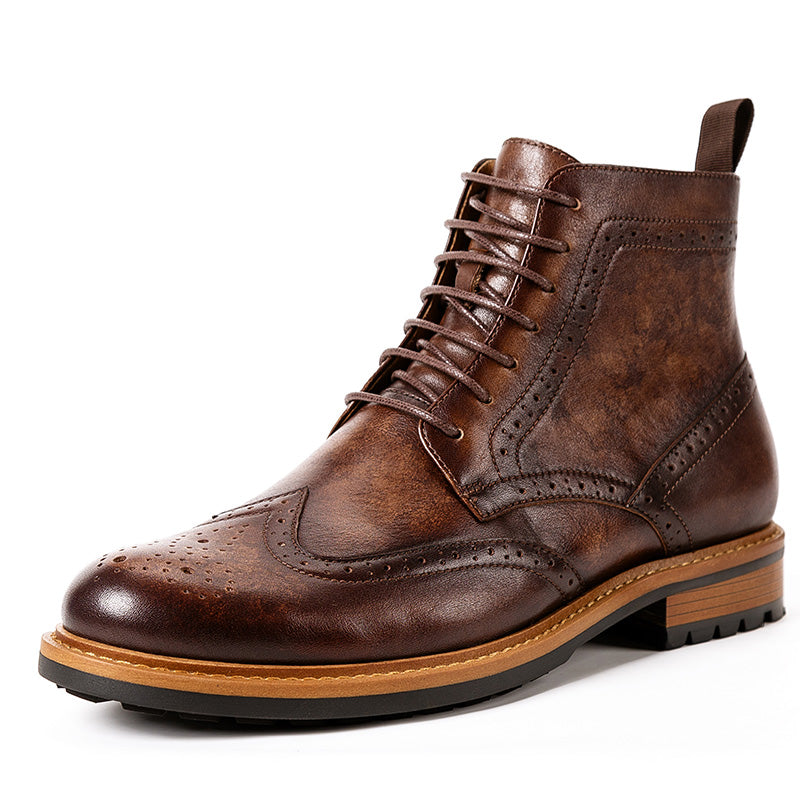 Men's casual handmade leather boots