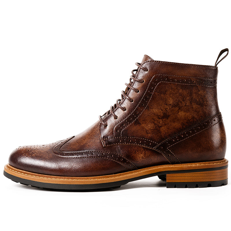 Men's casual handmade leather boots