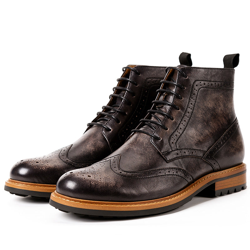 Men's casual handmade leather boots